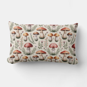 Cottagecore Mushroom Pattern Lumbar Cushion