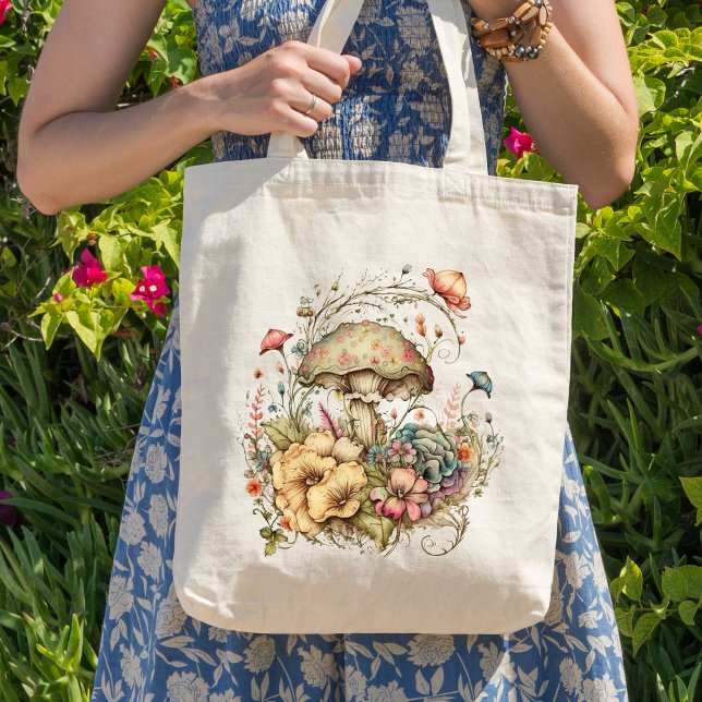 Cottagecore Mushroom  Tote Bag (Creator Uploaded)