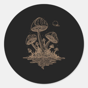 Cottagecore Mushrooms Fungi Goblincore Aesthetic Classic Round Sticker