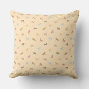 Cottagecore Pastel Western Wild Horses  Cushion