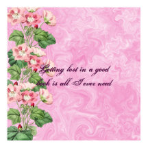 Cottagecore Pink Flowers Custom Poster