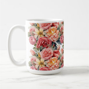 Cottagecore Pink Roses Coffee Mug