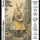 Cottagecore Rabbit, Flowers, Yellow CK5 Decoupage