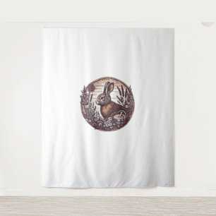 Cottagecore Rabbit Wild Hare Boho Rustic Tapestry