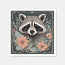 Cottagecore  Racoon Throw Pillow