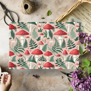 Cottagecore Red Mushrooms Decoupage Tissue Paper