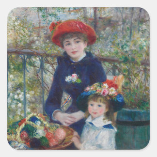 Cottagecore Renoir Sisters Garden Landscape Square Sticker