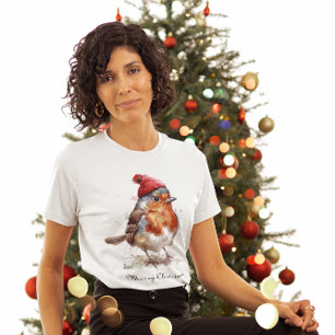 Cottagecore Robin Christmas Fashion T-Shirt