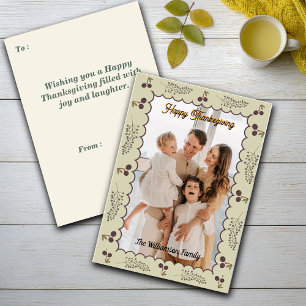 Cottagecore Rustic Vibes Thanksgiving Personalise Holiday Card