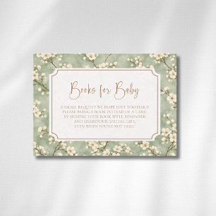 Cottagecore Sage Blossom Eucalyptu Books For Baby Enclosure Card