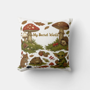 Cottagecore Secret World Throw Pillow
