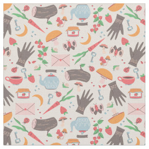 cottagecore snail love letter whimsical garden fabric