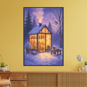 Cottagecore Snowy Forest Wall Art