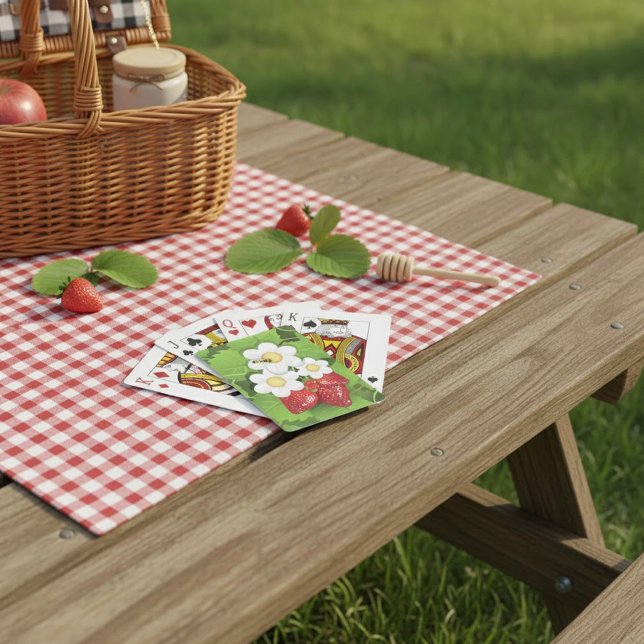 Cottagecore Strawberry Patch Garden Playing Cards (Creator Uploaded)