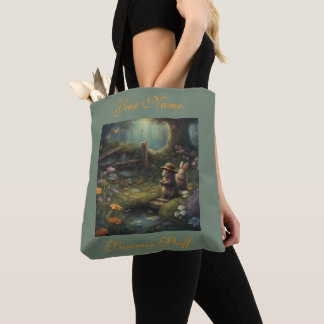 Cottagecore Summer Bunnies by the Stream summer Tote Bag
