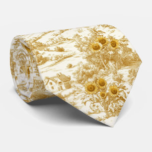 Cottagecore Sunflower Countryside Toile (7) Tie