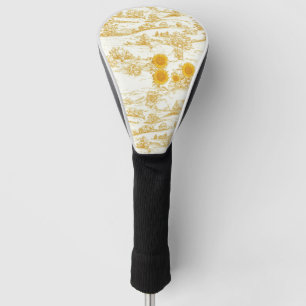 Cottagecore Sunflower Countryside Toile Golf Head Cover