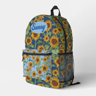 Cottagecore Sunflowers Pattern Printed Backpack