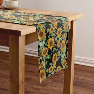 Cottagecore Sunflowers Pattern Short Table Runner