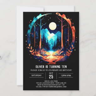 Cottagecore Timber Bohemian Birthday Invitation