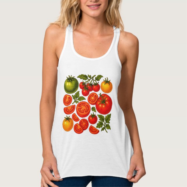 Cottagecore Tomato Summer Veggie Singlet (Front)