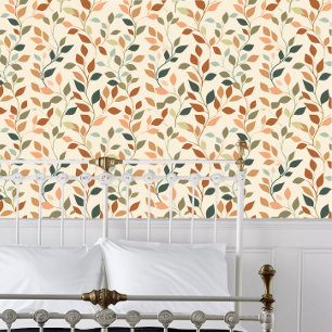 Cottagecore Vines in Terracotta and Teal Wallpaper