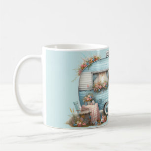 Cottagecore Vintage Floral Camper Boho Accents Coffee Mug
