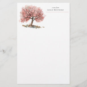 Cottagecore Watercolor Garden Autumn Tree Stationery