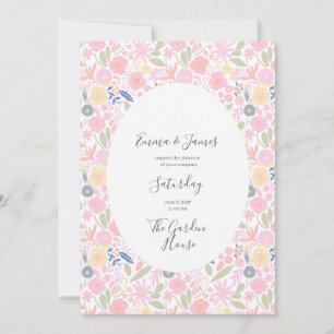 Cottagecore Wedding Invitation Wildflower Floral