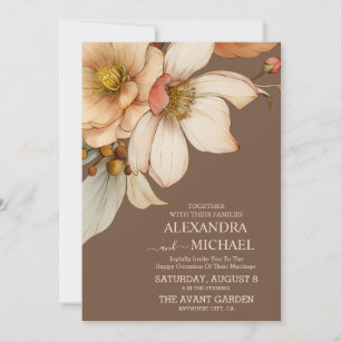 Cottagecore Whimsical Botanical Wildflower Wedding Invitation