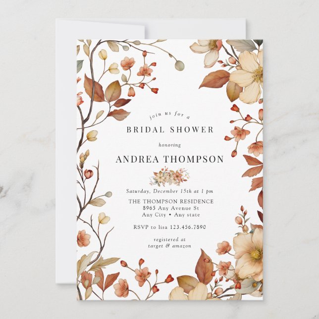 Cottagecore | Wildflower Bridal Shower Invitation (Front)