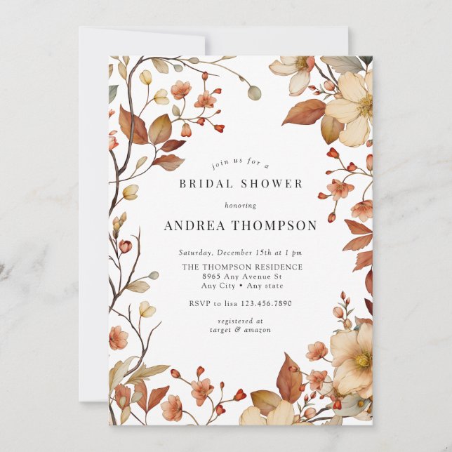 Cottagecore | Wildflower Bridal Shower Invitation (Front)