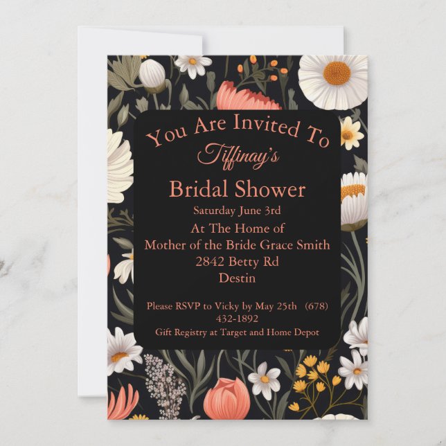  Cottagecore Wildflower Bridal Shower Invitation (Front)