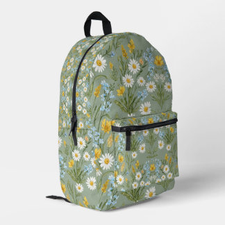 Cottagecore Wildflower Meadow Pattern Printed Backpack