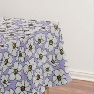 Cottagecore Wildflowers On Lavender Tablecloth