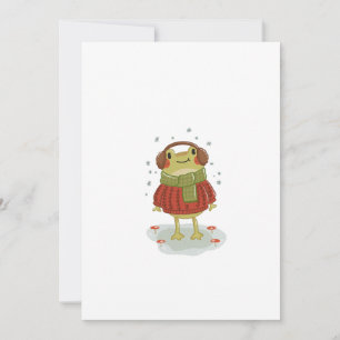 Cottagecore Winter Frog in Knitted Sweater Invitation