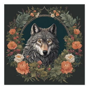 Cottagecore Wolf Poster