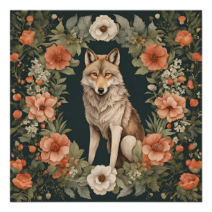Cottagecore Wolf Poster