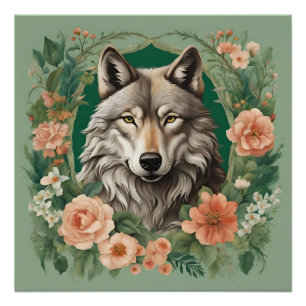 Cottagecore Wolf Poster