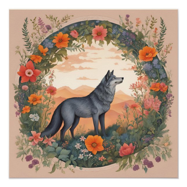 Cottagecore Wolf Poster (Front)