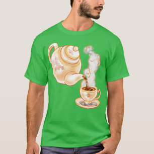 Cottagecore Yorkshire Tea Time Vintage Tea Set T-Shirt