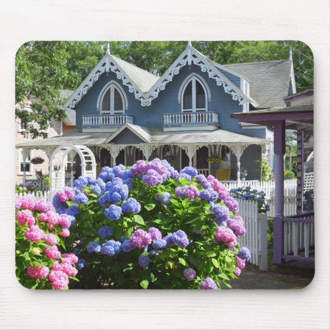 Cottages and Hydrangeas - Martha's Vineyard Mouse Pad (Front)
