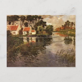 Cottages by a River by Frits Thaulow Postcard