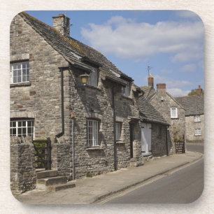 Cottages, Corfe Castle village, Dorset, England, Coaster
