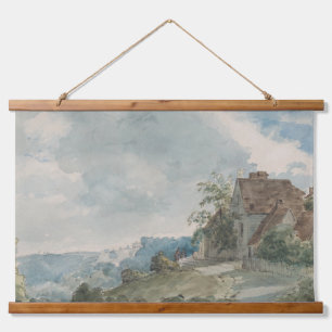 Cottages in a Landscape William Henry Hunt Hanging Tapestry