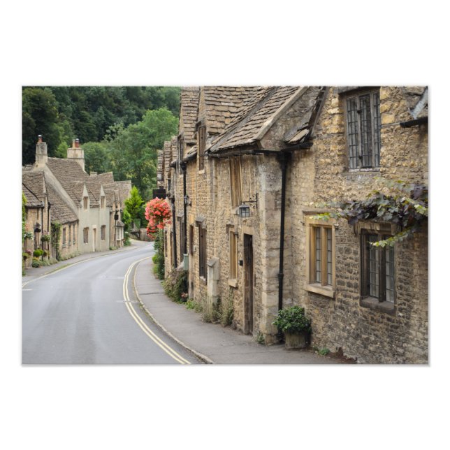 Cottages in Castle Combe, UK photo print (Front)