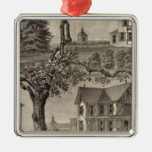 Cottages of WC Hamilton, Spring Lake, NJ Metal Tree Decoration