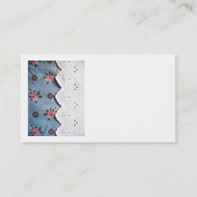 Cotton and lace sewing business card (Front)