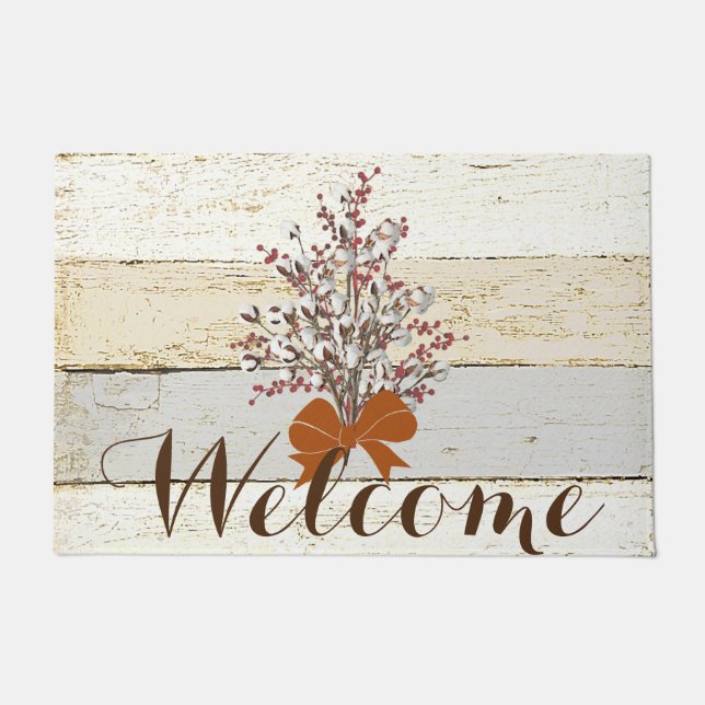 Cotton & berries Welcome Doormat (Front)