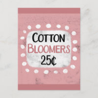 Cotton Bloomers 25 Cents Postcard